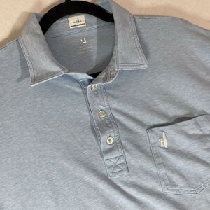 JOHNNIE-O HANGIN' OUT THE ORIGINAL 4 BUTTON Golf BLUE POLO SHIRT JMPO2150 Sz L